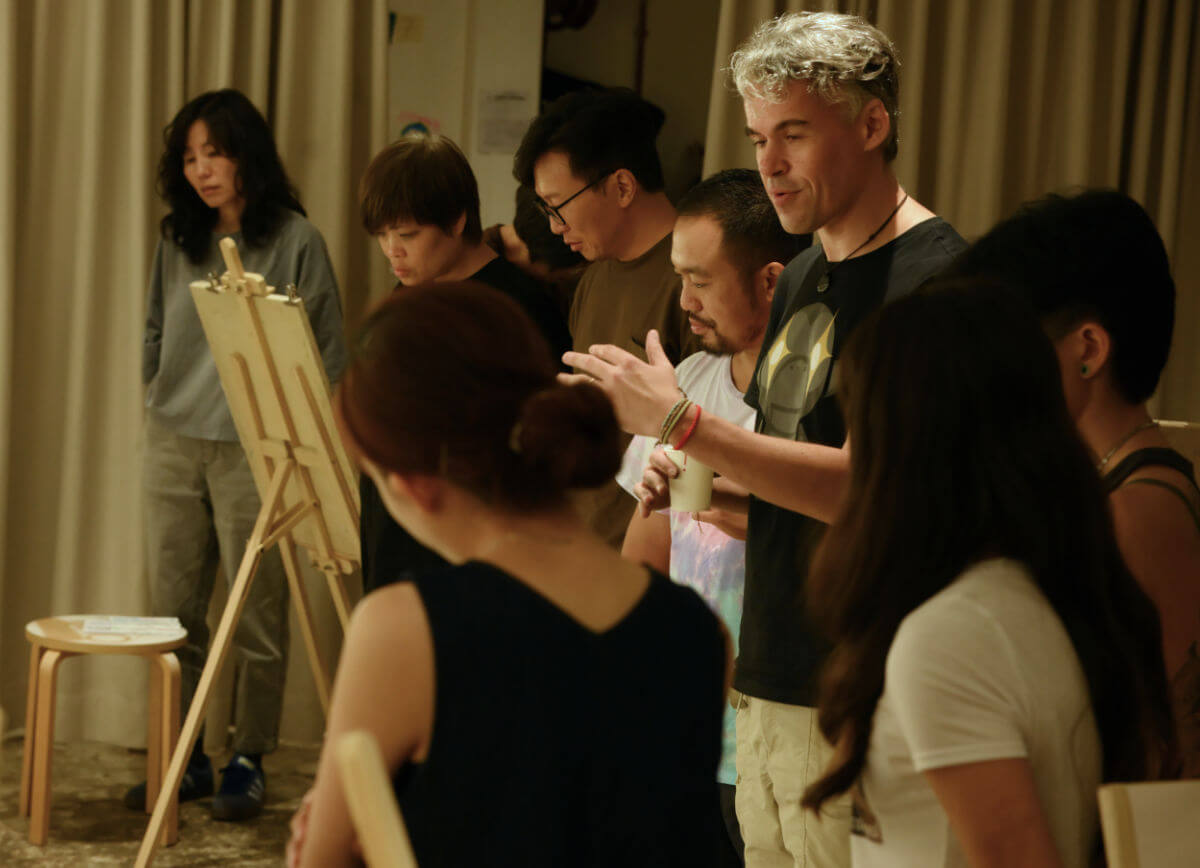 Students in the studio